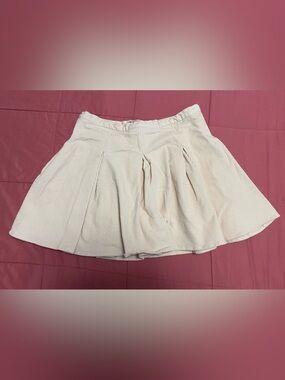 SO Cream Corduroy Pleated Skater Skirt